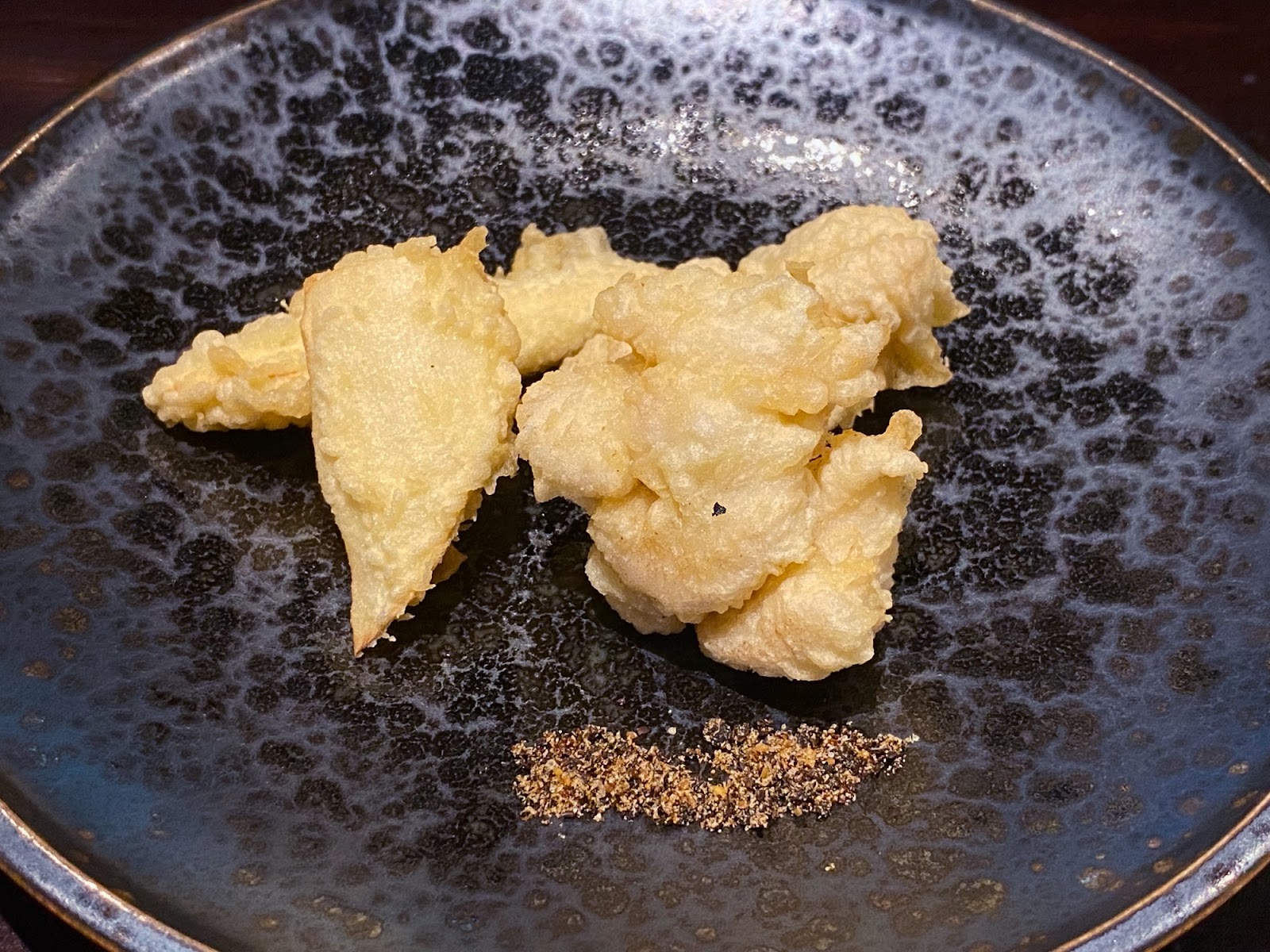 和蒔炭火割烹 鱈魚白子/南投茭白筍/伊木子